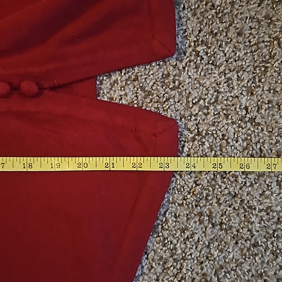 Apppleseed's Red Women's Sweater with faux buttons. - Picture 6 of 6
